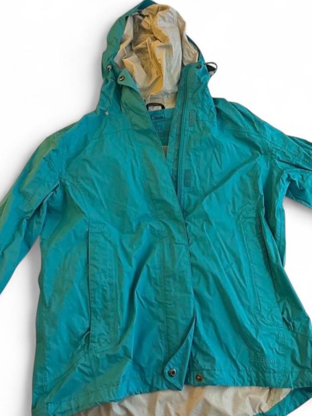 L.L. Bean Teal Hooded Women's Rain Jacket